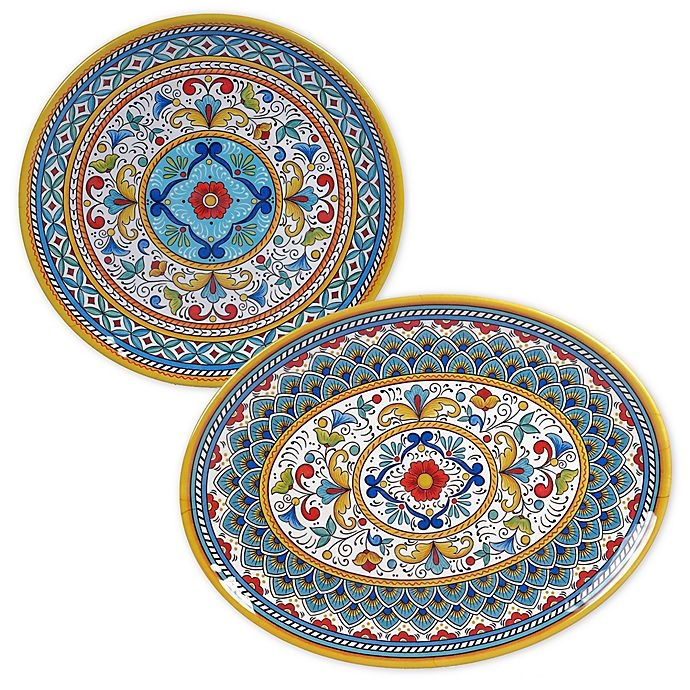 slide 1 of 1, Certified International Portofino Melamine Platter Set, 2 ct