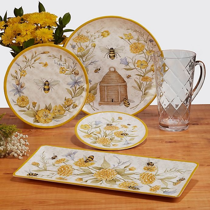 slide 5 of 7, Certified International Bee Sweet Melamine Dinnerware Set, 12 ct