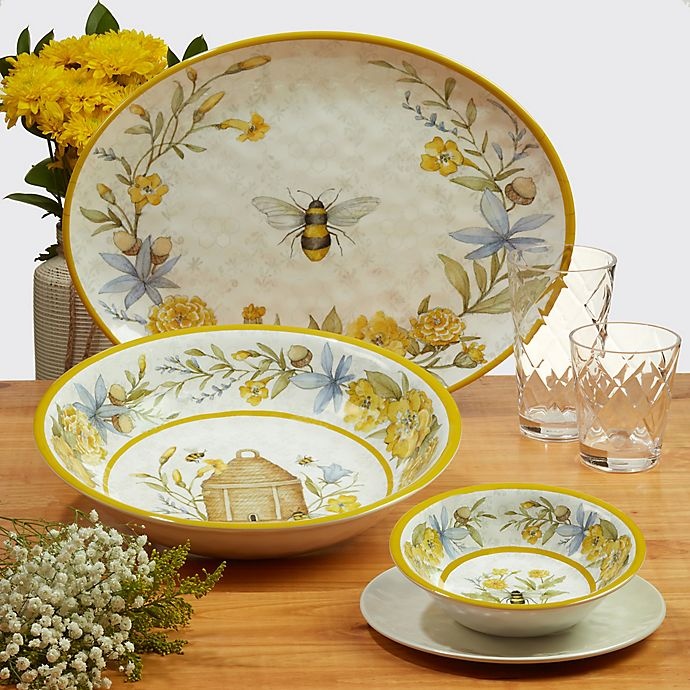 slide 6 of 7, Certified International Bee Sweet Melamine Dinnerware Set, 12 ct