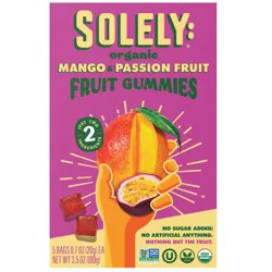 Solely Organic Mango & Passion Fruit Fruit Gummies 5 - 0.7 oz Bags
