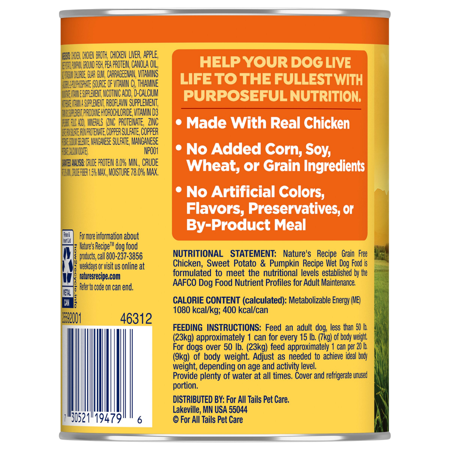 slide 2 of 6, 1/13Oz Natrecip Gf Chkn Swpt Pmpkn Wdf, 13 oz