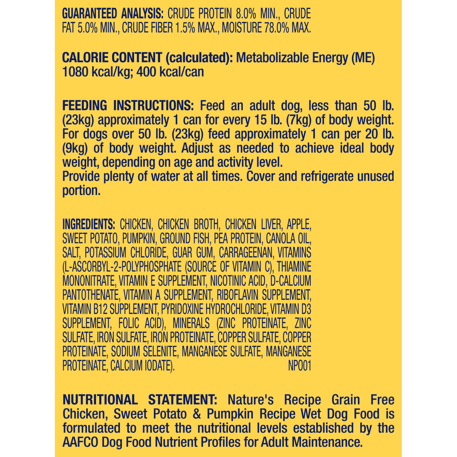 slide 5 of 6, 1/13Oz Natrecip Gf Chkn Swpt Pmpkn Wdf, 13 oz