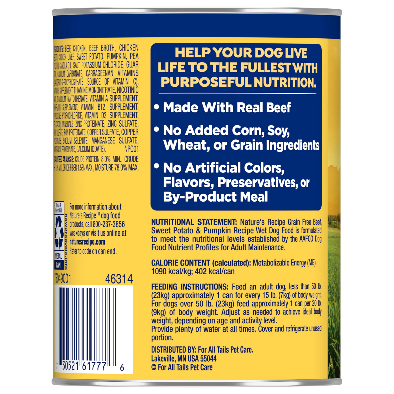 slide 2 of 6, NATURES RECIPE Nature's Recipe Grain Free Beef, Sweet Potato, & Pumpkin Recipe Wet Dog Food, 13 oz. Can, 13 oz