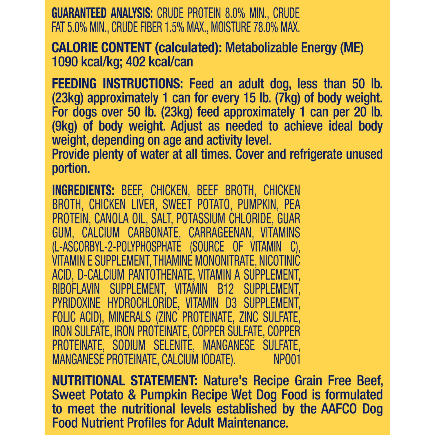 slide 5 of 6, NATURES RECIPE Nature's Recipe Grain Free Beef, Sweet Potato, & Pumpkin Recipe Wet Dog Food, 13 oz. Can, 13 oz