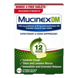 Mucinex DM Maximum Strength 12-Hour Expectorant and Cough Suppressant Tablets