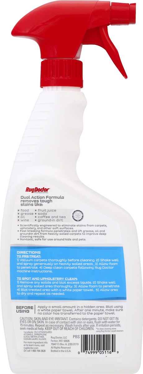 slide 4 of 9, Rug Doctor Professional Spot + Pre-Treat 2-in-1 Formula Dual Action Fresh Spring Cleaner 24 oz, 24 fl oz