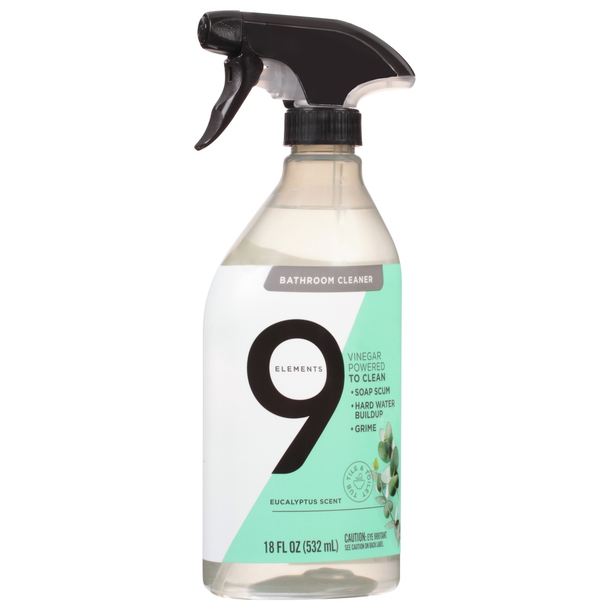 slide 2 of 9, 9 Elements Bathroom Cleaner, Eucalyptus Multi Surface Shower, Tub, & Tile Cleaning Vinegar Spray, 18 oz, 18 fl oz
