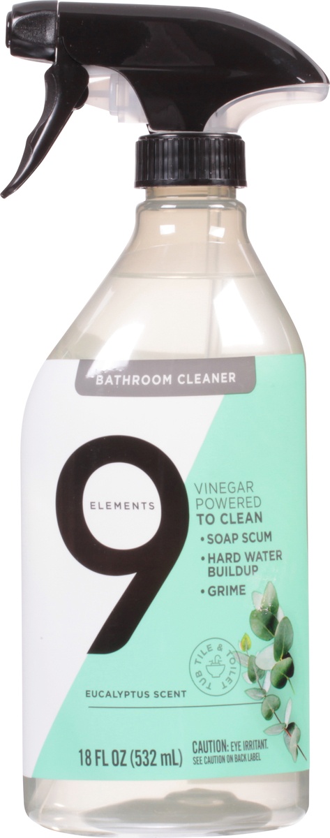 slide 6 of 9, 9 Elements Bathroom Cleaner, Eucalyptus Multi Surface Shower, Tub, & Tile Cleaning Vinegar Spray, 18 oz, 18 fl oz