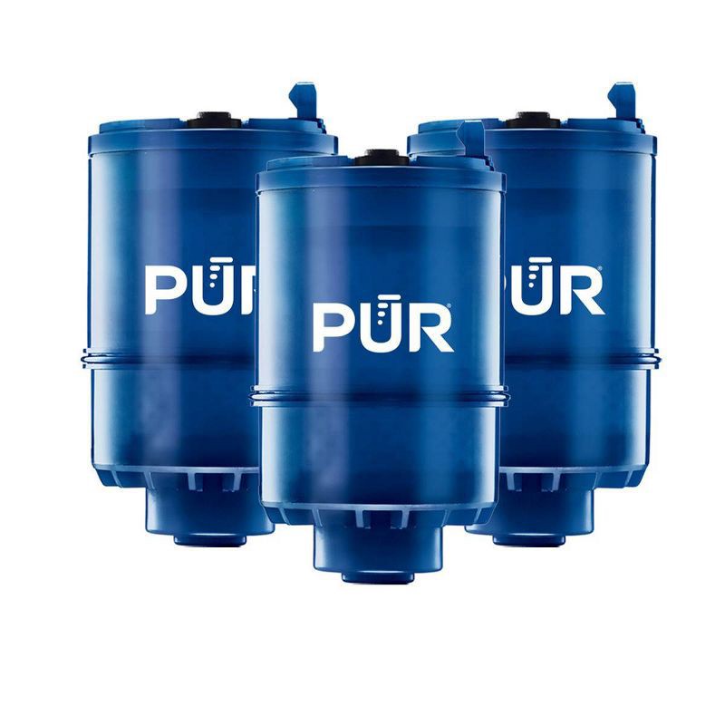 slide 1 of 8, PUR PLUS 3pk Faucet Mount Water Replacement Filter RF99993: PUR Filtration, Reduces Odors, Filters Lead & Mercury, 3 ct