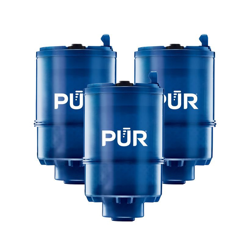 slide 1 of 8, PUR PLUS 3pk Faucet Mount Water Replacement Filter RF99993: PUR Filtration, Reduces Odors, Filters Lead & Mercury, 3 ct