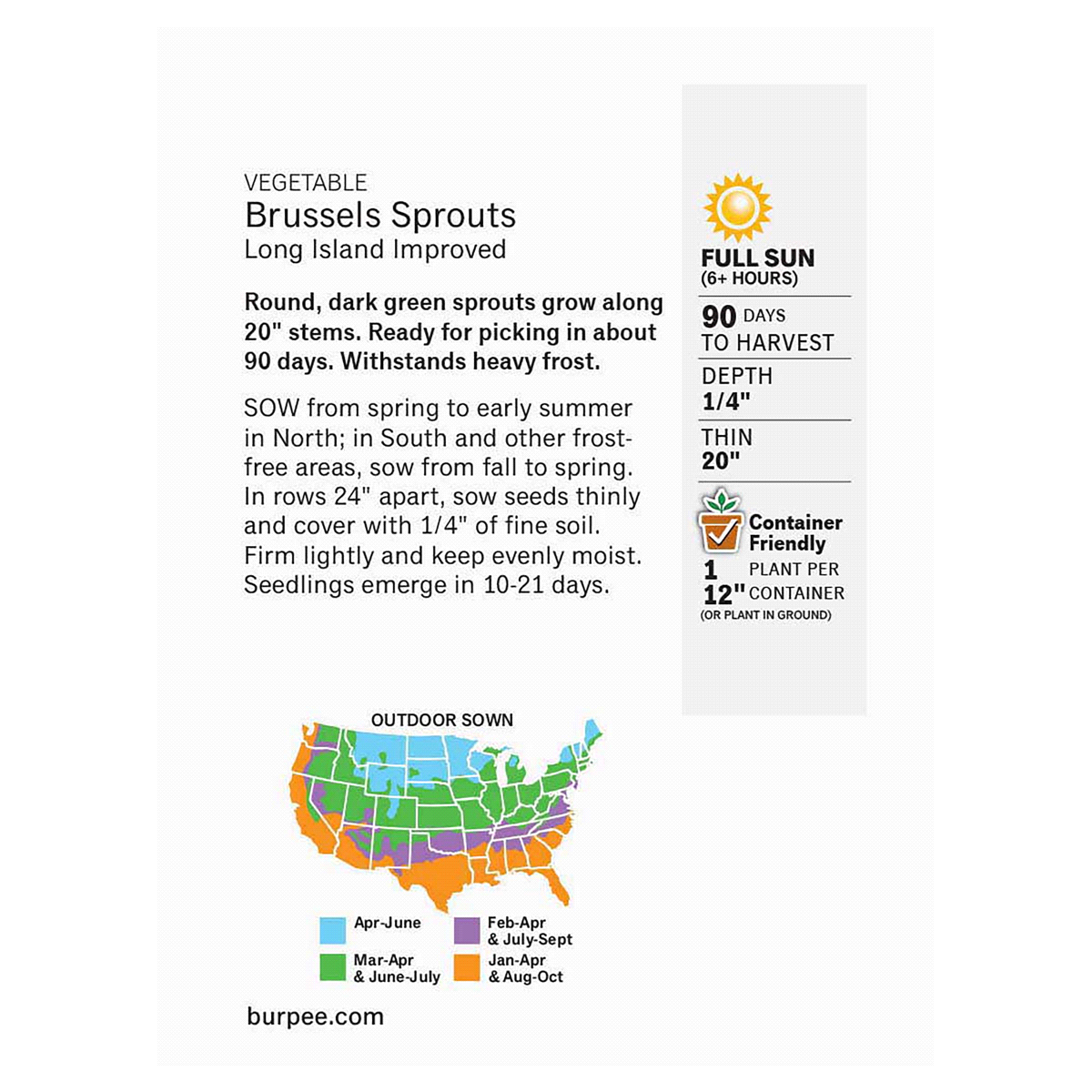 slide 2 of 5, Burpee Brussels Sprouts Long Island Improved Seeds, 1 ct