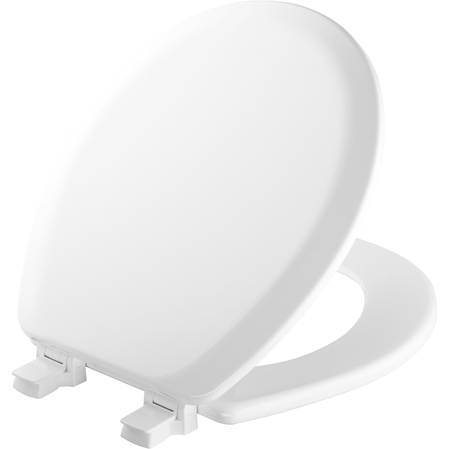 slide 1 of 2, Mayfair Round Molded Wood Toilet Seat with Easy Clean & Change Hinge and STA-TITE Seat Fastening System, White, 1 ct