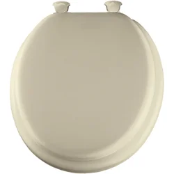 Mayfair Elongated Molded Wood Toilet Seat with Easy Clean & Change Hinge and STA-TITE Seat Fastening System, Bone