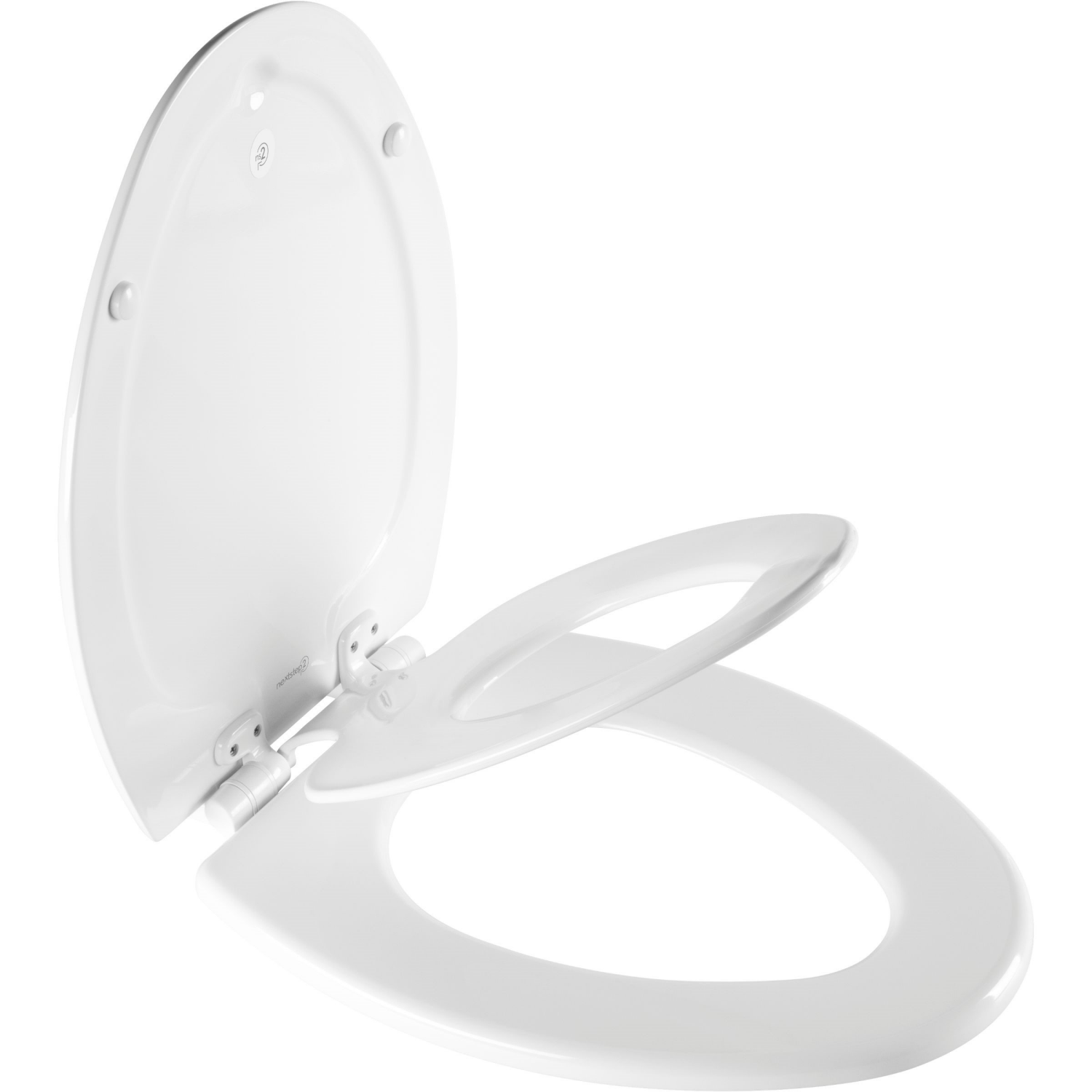 slide 3 of 3, Mayfair Elongated White NextStep Child/Adult Toilet Seat with Magnet and Whisper Close, 1 ct