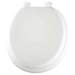 Mayfair Round Cushioned Vinyl Soft Toilet Seat with Easy•Clean & Change Hinge, White