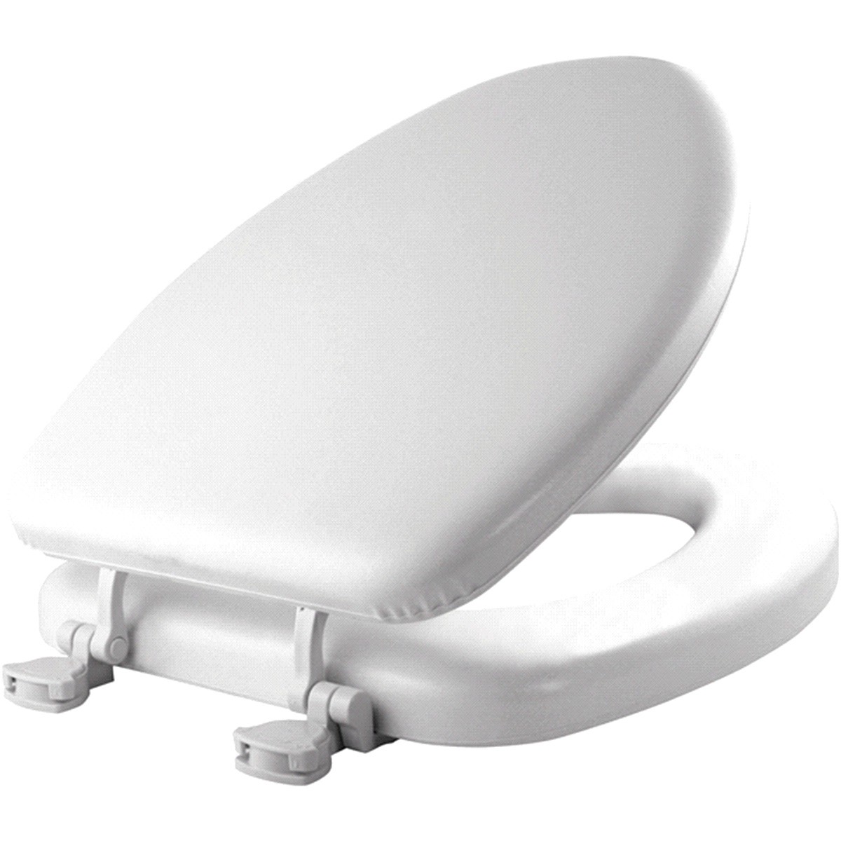 slide 2 of 2, Mayfair Elongated Cushioned Vinyl Soft Toilet Seat with Easy•Clean & Change Hinge, White, 1 ct