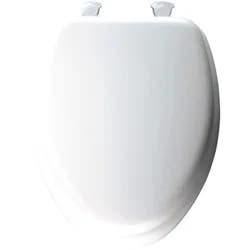 Mayfair Elongated Cushioned Vinyl Soft Toilet Seat with Easy•Clean & Change Hinge, White