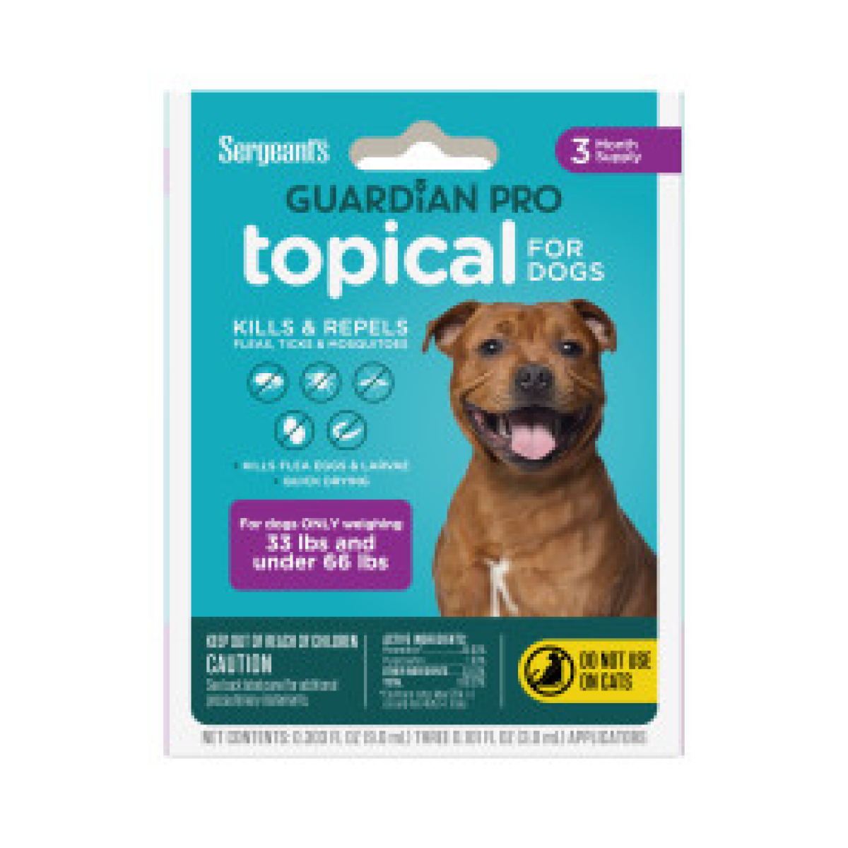 slide 1 of 2, Sergeant's Guardian Pro Flea & Tick Topical Treatment for Dogs - 33-66 lbs - 3ct, 33 ct; 66 lb