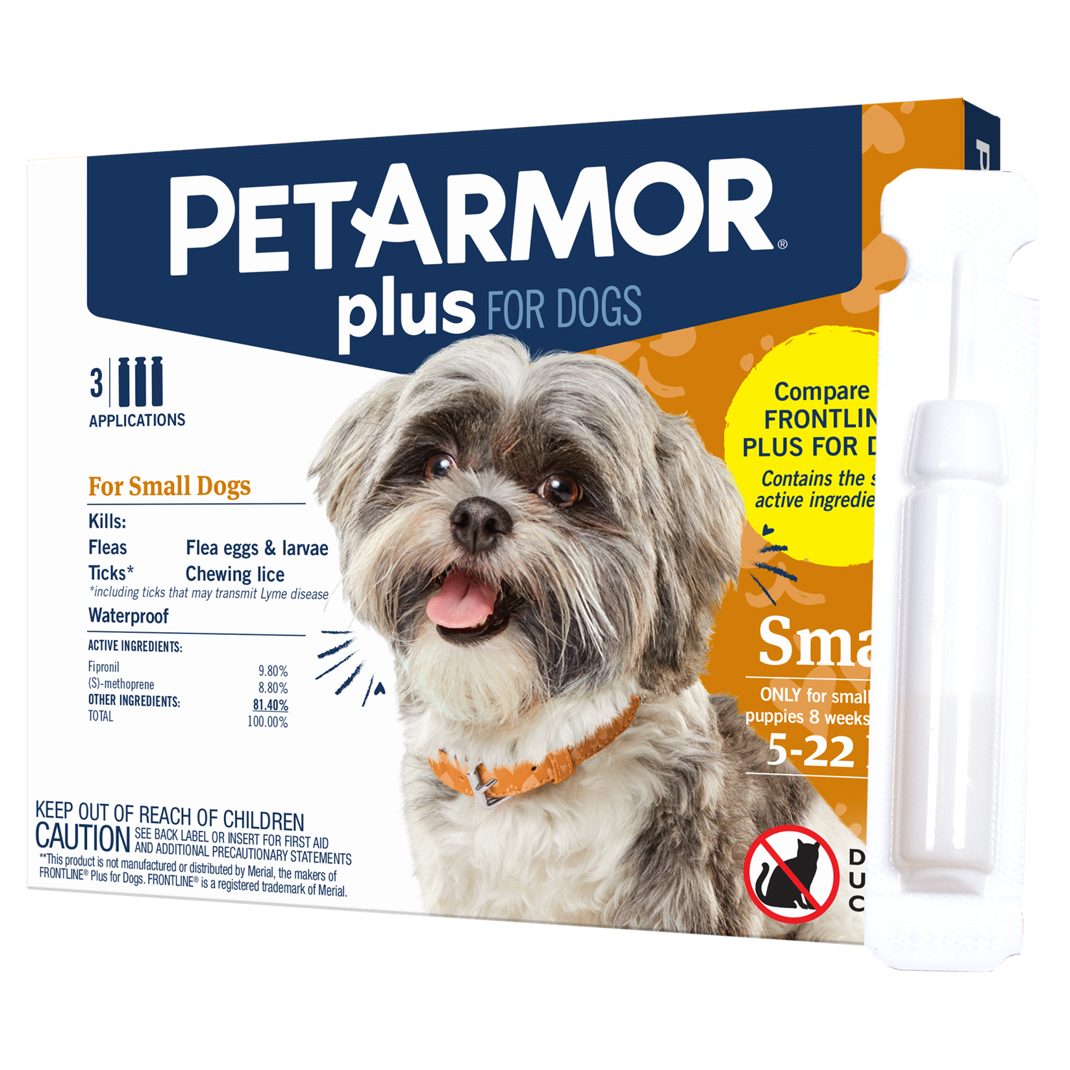 slide 4 of 4, PetArmor Plus F&T SO Dog 5-22LB 3CT, 3 ct