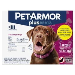 PETARMOR Plus for Large Dogs 45-88 lbs, Flea & Tick Prevention for Dogs, 3-Month Supply