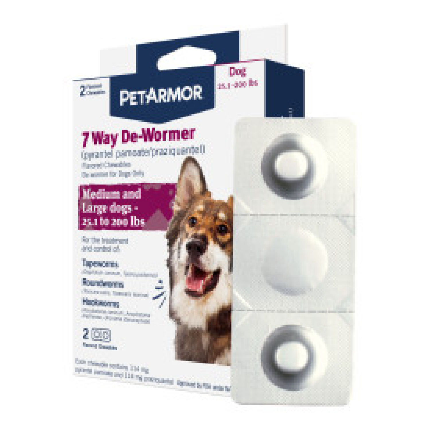 slide 4 of 7, Pa 7 Way Lg Dewormer Dog 2Ct, 2 ct