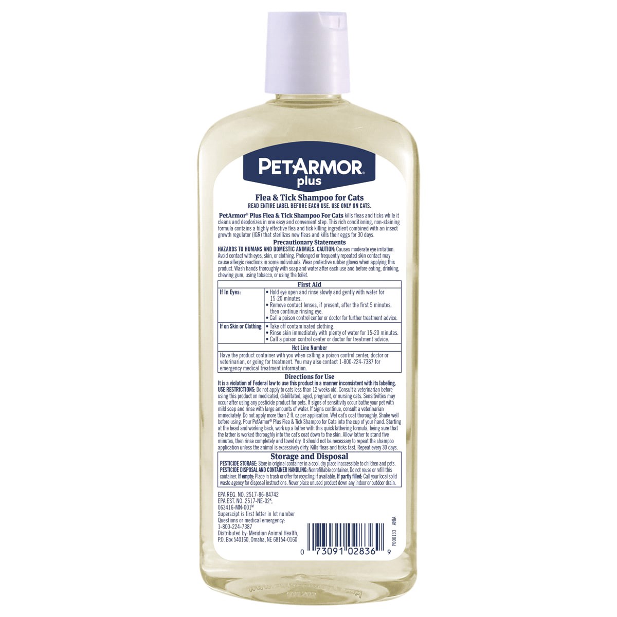 slide 2 of 2, PetArmor Plus F&T Shampoo Cat 12OZ, 12 fl oz