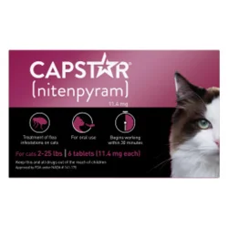 CAPSTAR (nitenpyram) Fast-Acting Oral Flea Treatment for Cats 6 Tablets