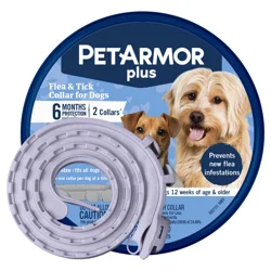 PETARMOR Plus Flea & Tick Collar for Dogs, One-Size-Fits-All Collar, 2 Count