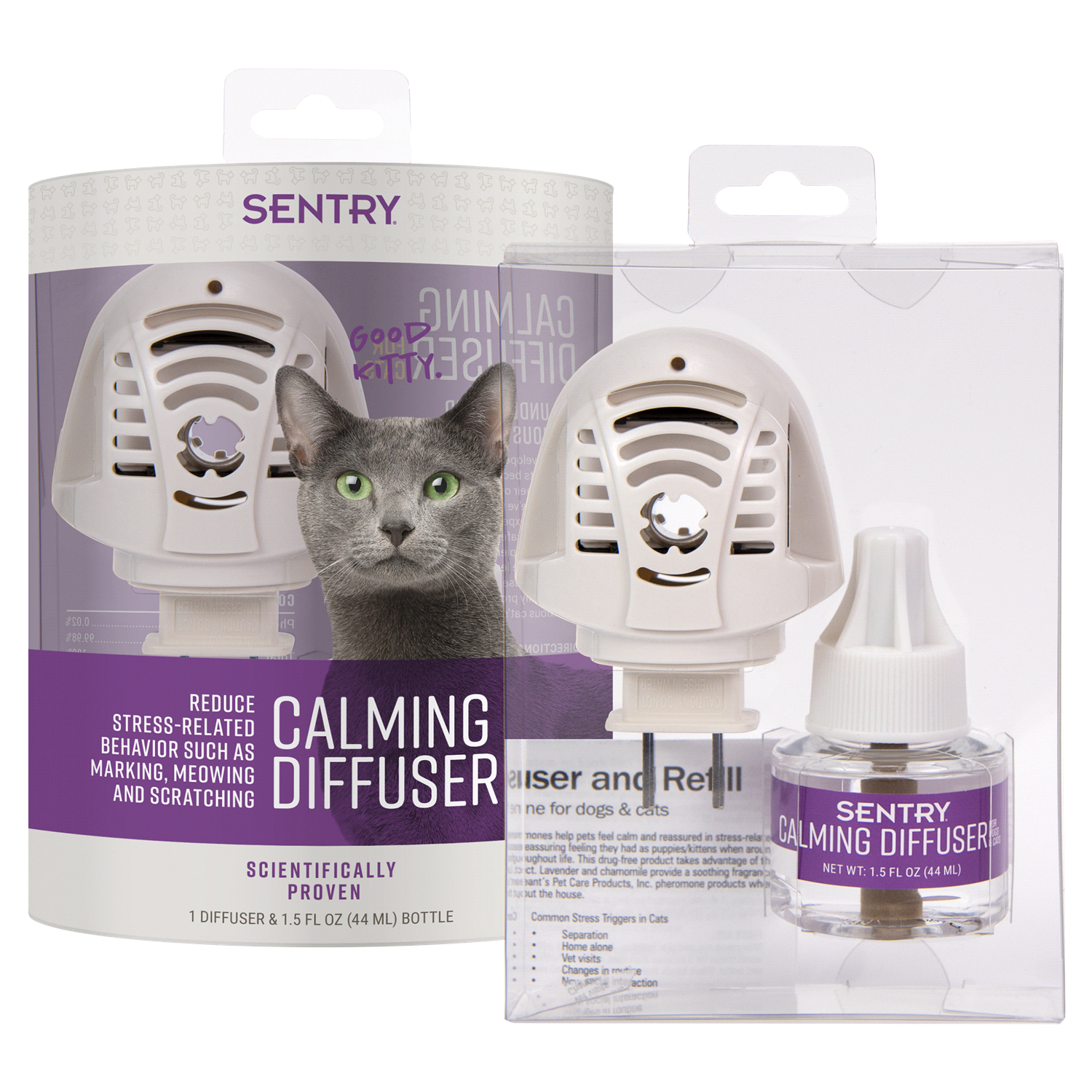 slide 2 of 2, SENTRY Behavior and Calming Diffuser for Cats and Kittens, 30-Day Release Plug-in, 1.5 oz