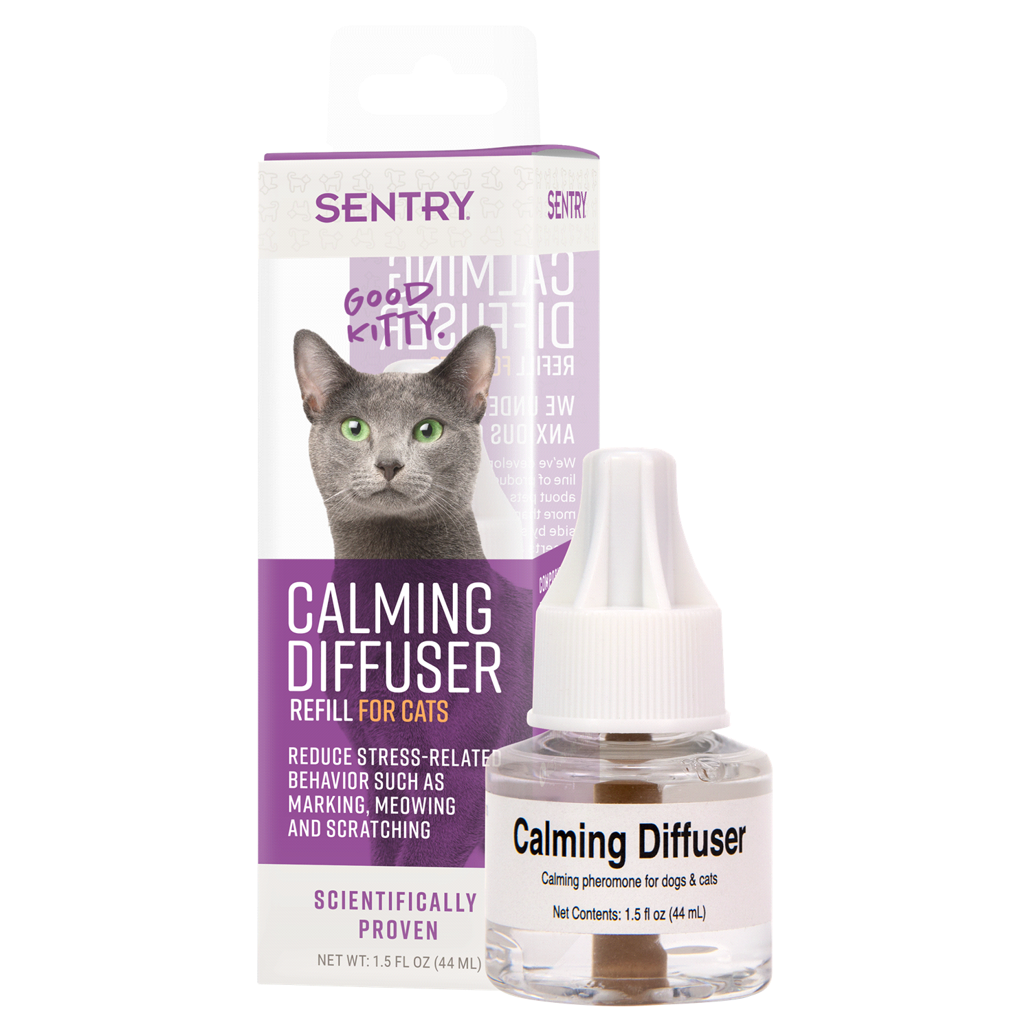 slide 2 of 2, SENTRY Calming Diffuser for Cats, Refill, 1.5 oz, 1.5 oz