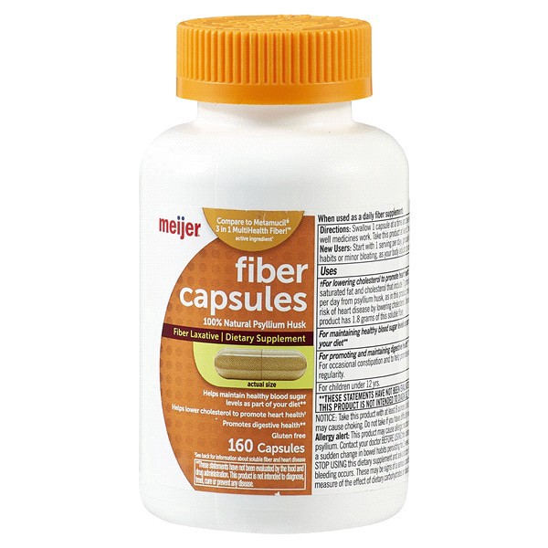 slide 8 of 29, Meijer Fiber Laxative Capsules, 160 ct