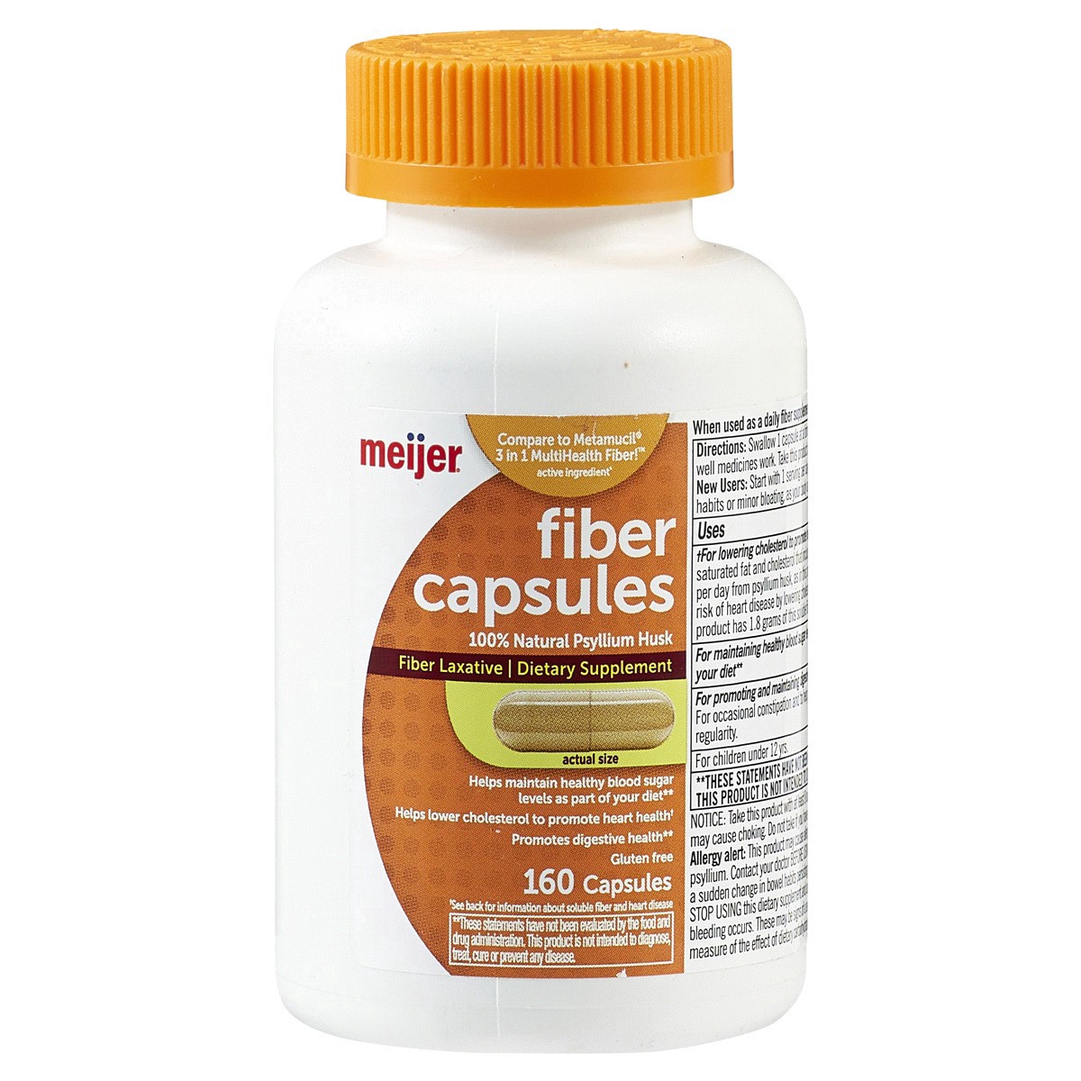 slide 1 of 29, Meijer Fiber Laxative Capsules, 160 ct