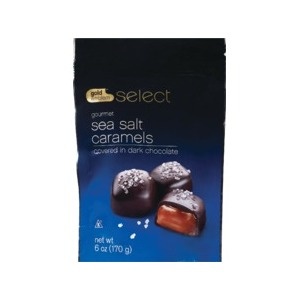 slide 1 of 1, CVS Gold Emblem Select Gourmet Sea Salt Caramels Dark Chocolate, 6 oz