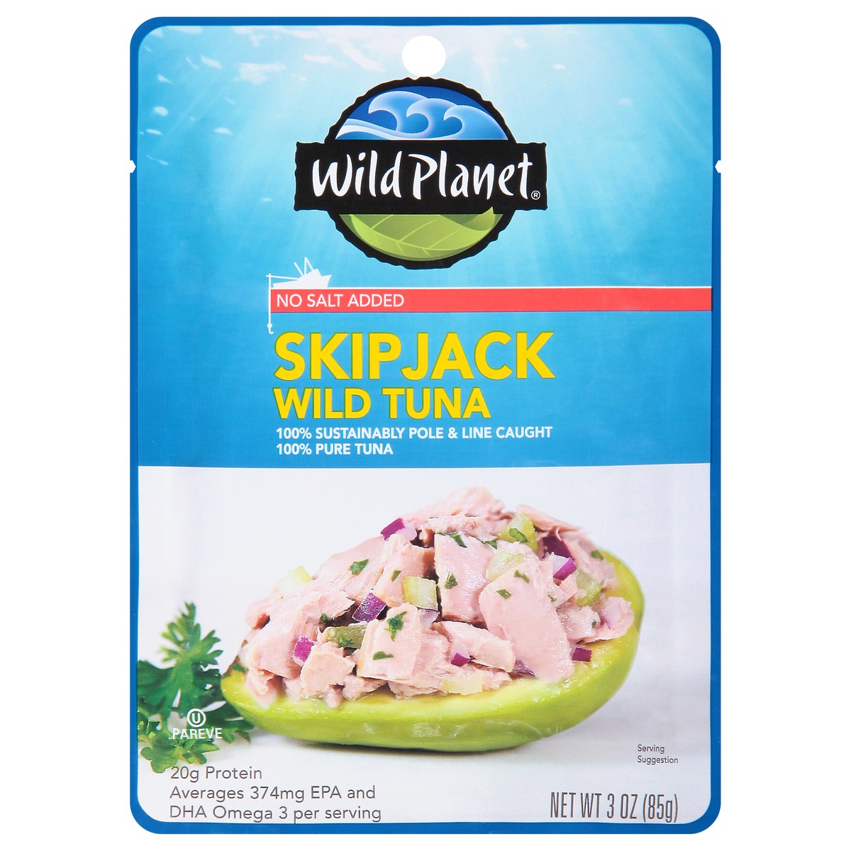 slide 1 of 9, Wild Planet No Salt Added Skipjack Wild Tuna 3 oz, 3 oz