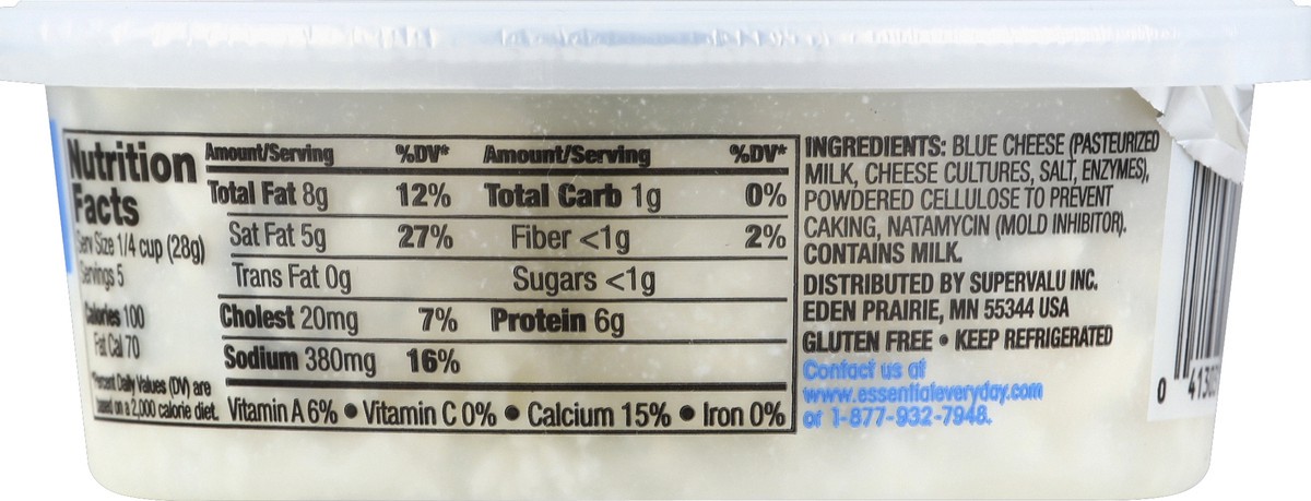 slide 3 of 6, Essential Everyday Blue Cheese, Crumbled, 5 Ounce, 5 oz