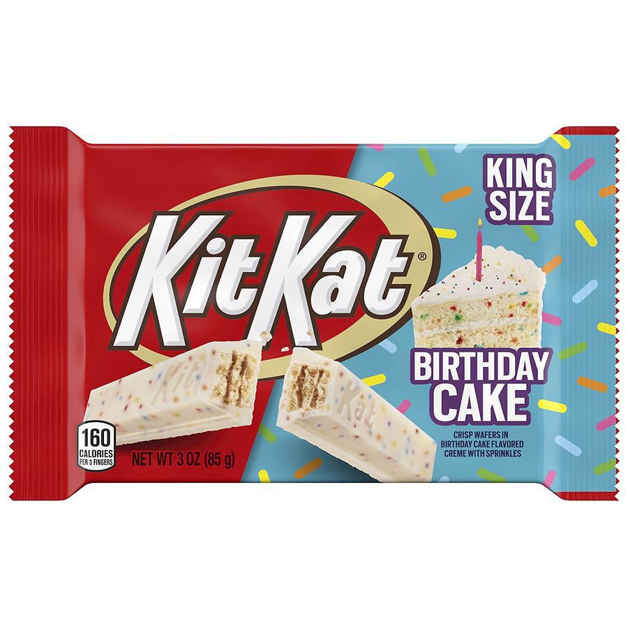 slide 1 of 1, Kit Kat King Size Birthday Cake Candy Bar, 3 oz