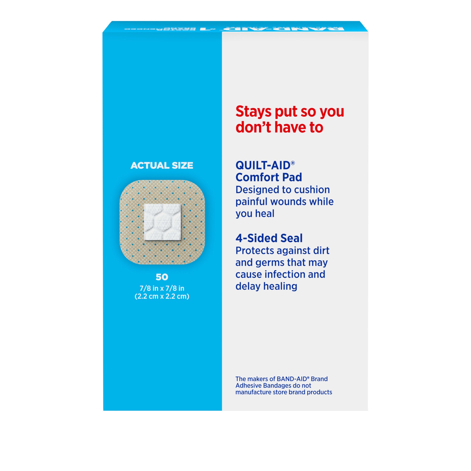 slide 6 of 6, BAND-AID Brand Square Sheer Spots Adhesive Bandages, One Size, 50 ct, 20 ct