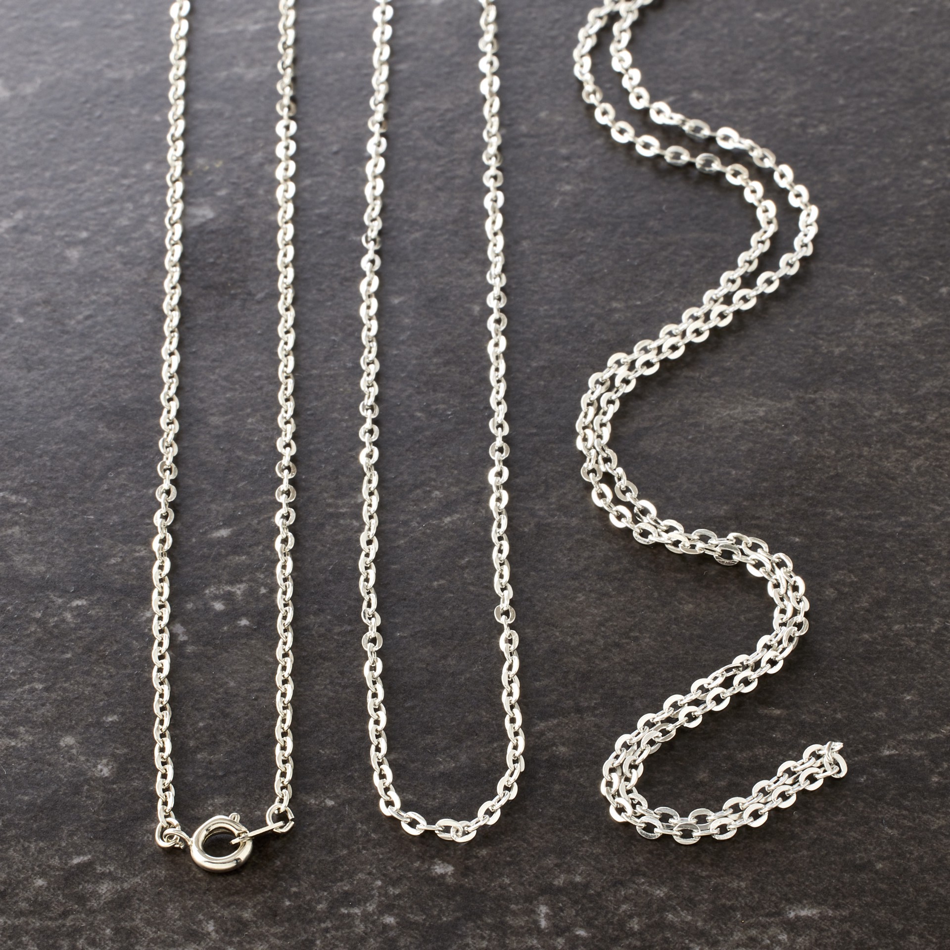 slide 2 of 3, Rhodium Flat Oval Chain Necklaces By Bead Landing, 30 in
