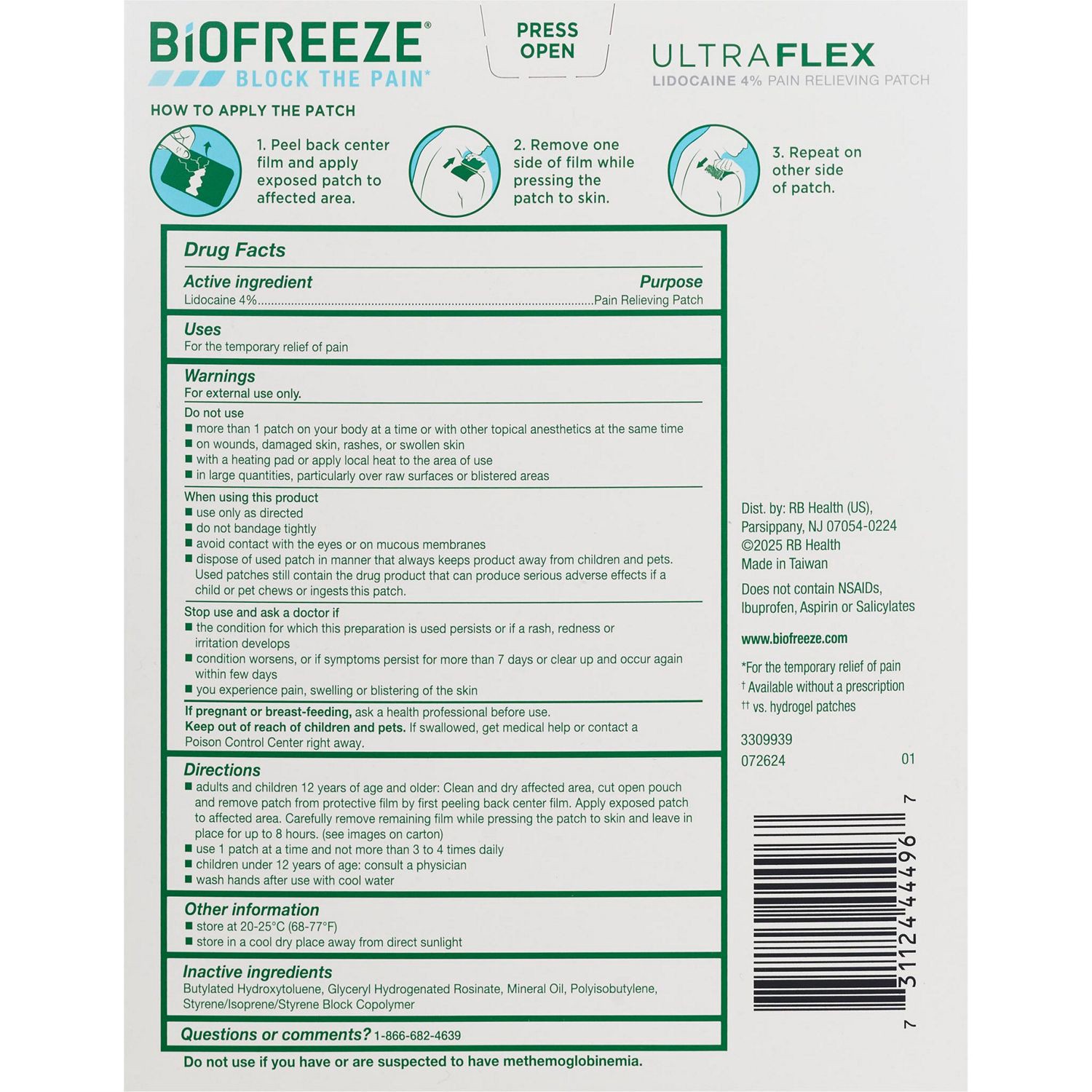 slide 3 of 5, Biofreeze Flex Lidocaine Patch, 4Ct, 4 ct