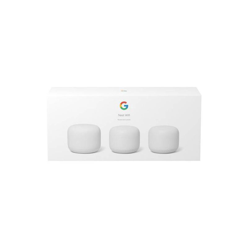 slide 2 of 10, Google Nest Wi-Fi Router and 2 Access Point Bundle - Snow, 1 ct