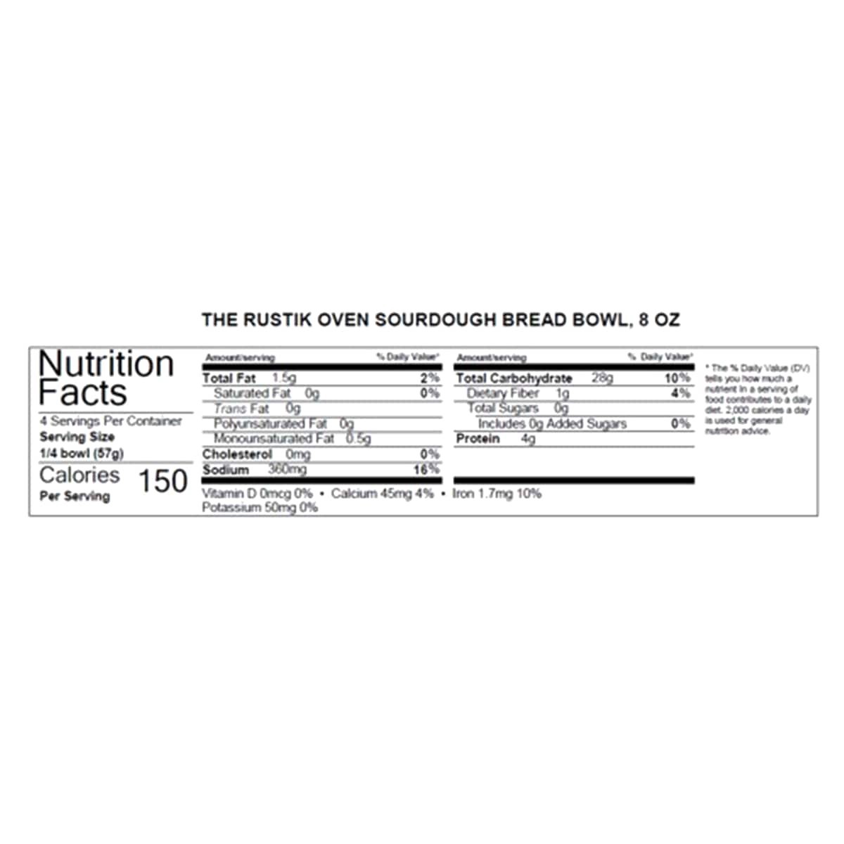 slide 5 of 5, The Rustik Oven Sourdough Bread Bowl, 8 oz, Sourdough Bread, Bag, 8 oz