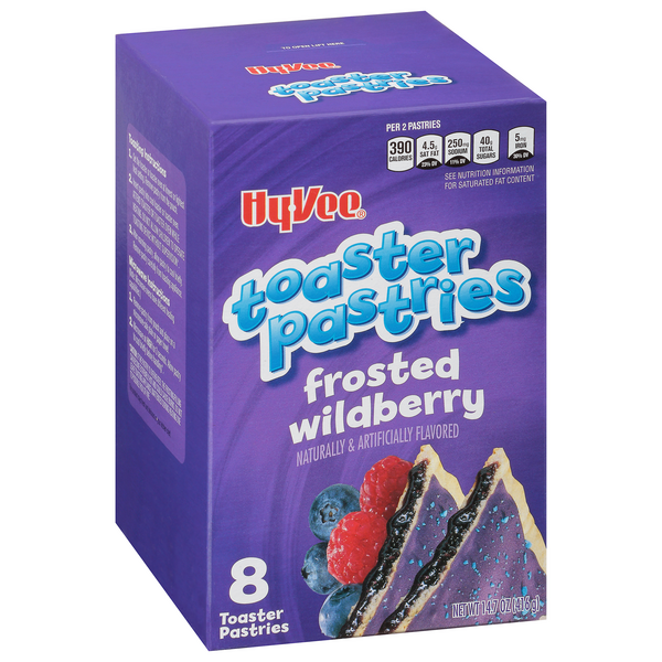 slide 1 of 1, Hy-vee Frosted Wildberry Toaster Pastries, 8 ct; 14.7 oz