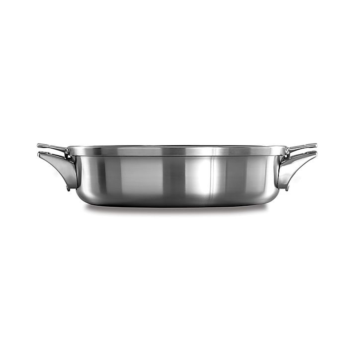 slide 1 of 2, Calphalon Premier Space Saving Stainless Steel Sauteuse with Lid, 5 qt