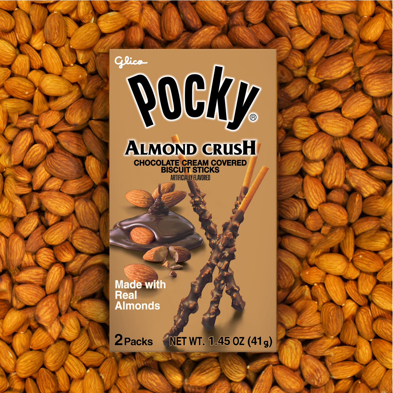 slide 4 of 4, Pocky Chocolate Cream Covered Almond Crush Biscuit Sticks 2 ea, 2 ct