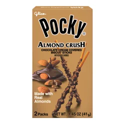 Pocky Chocolate Cream Covered Almond Crush Biscuit Sticks 2 ea