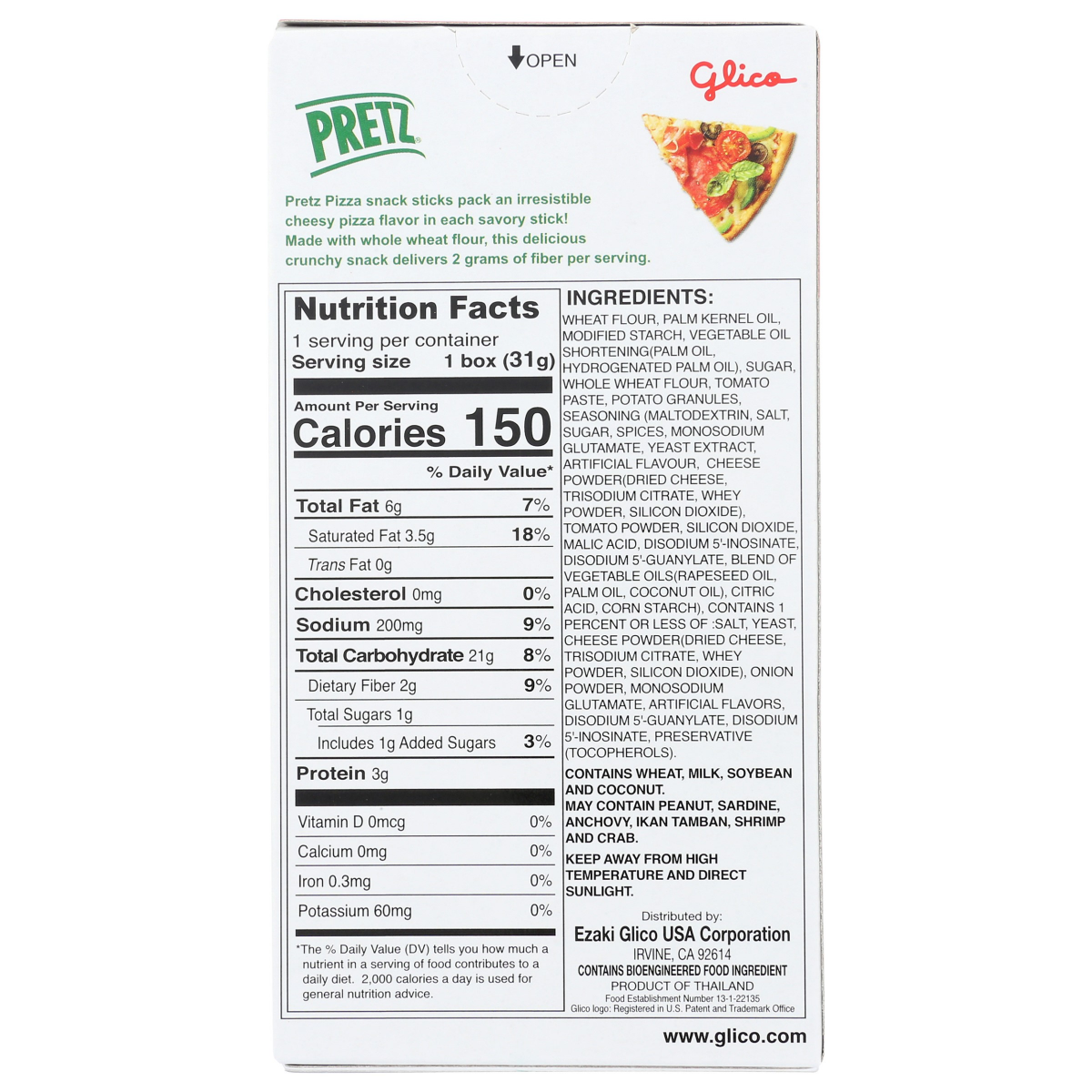 slide 2 of 2, Pretz Pizza Baked Snack Sticks 1.09 oz, 1.09 oz