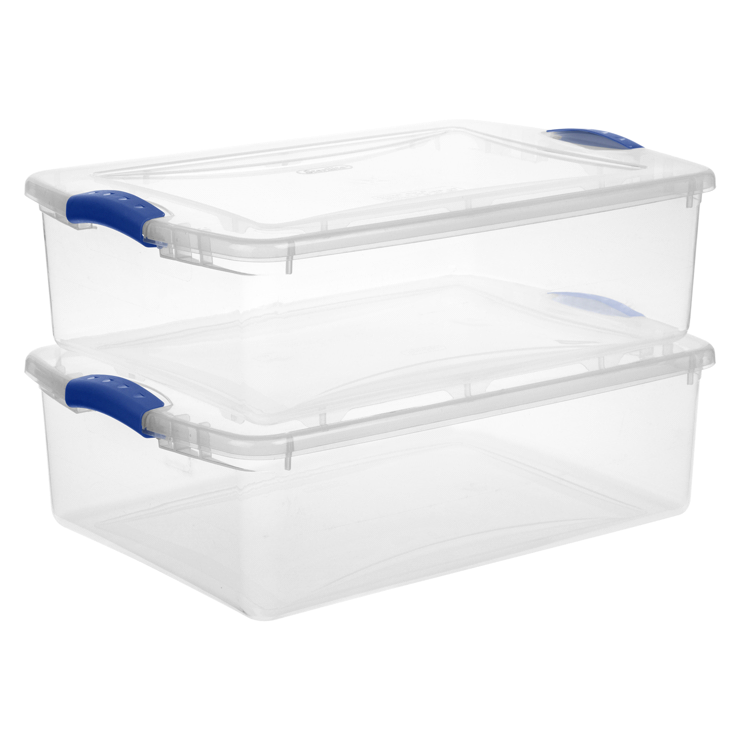 slide 2 of 4, Sterilite Latch Box Stadium Blue, 32 qt