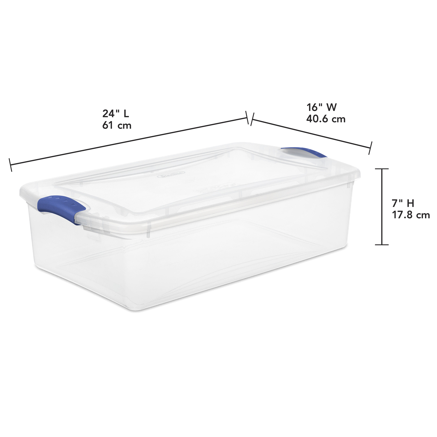 slide 3 of 4, Sterilite Latch Box Stadium Blue, 32 qt