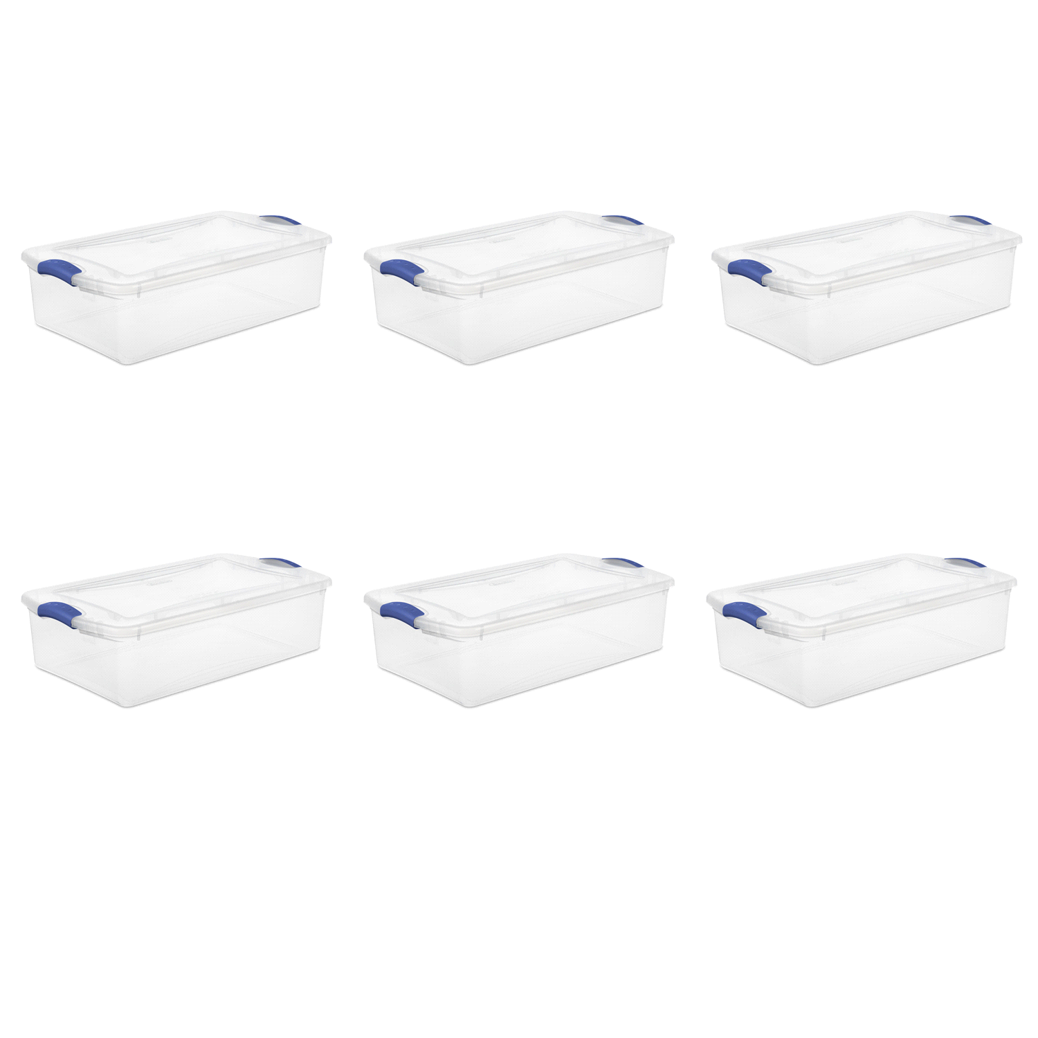 slide 4 of 4, Sterilite Latch Box Stadium Blue, 32 qt