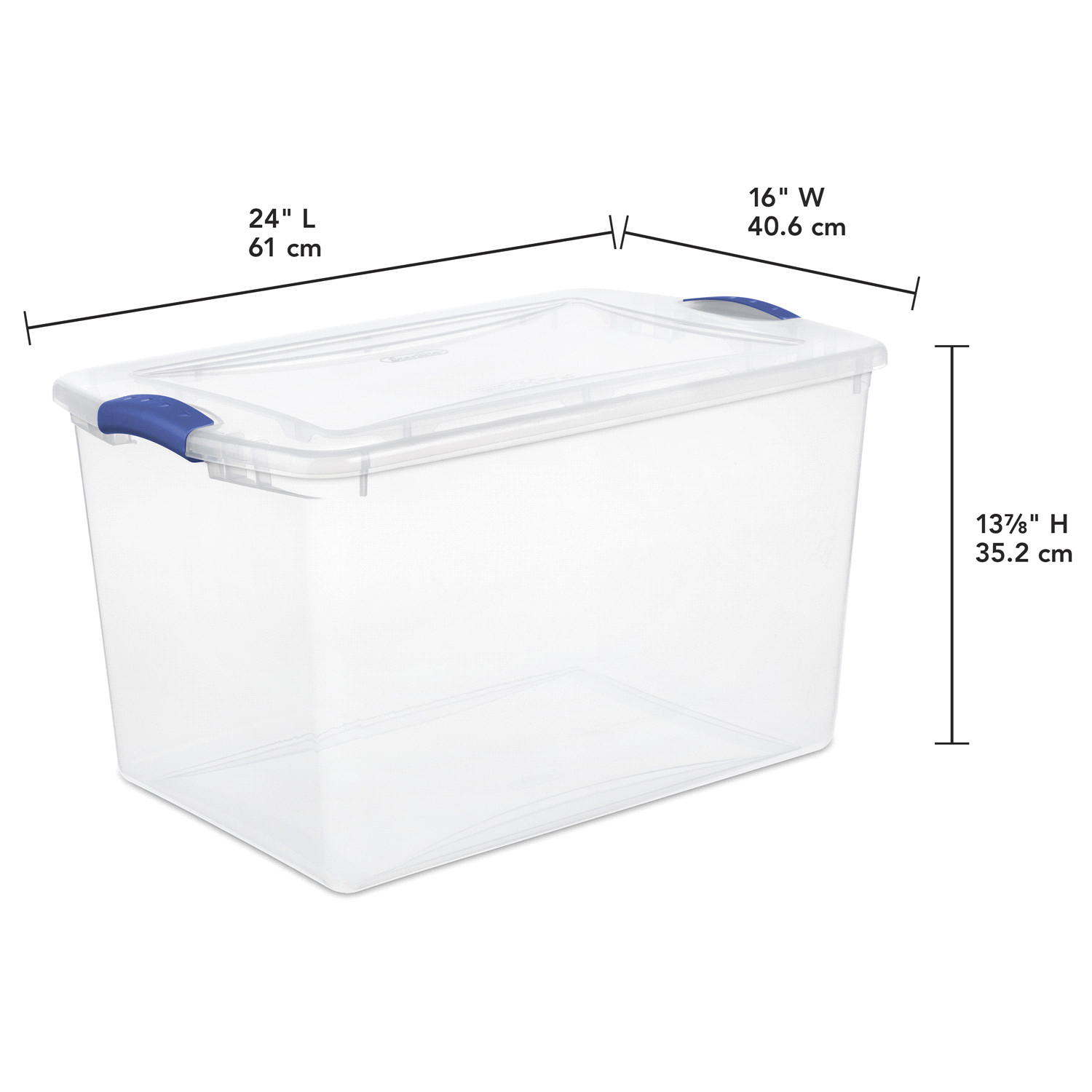 slide 2 of 4, Sterilite Latch Box Stadium Blue, 66 qt